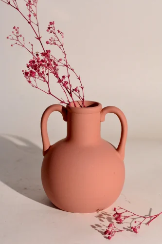 10 Inch Terracotta Clay Flower Vase
