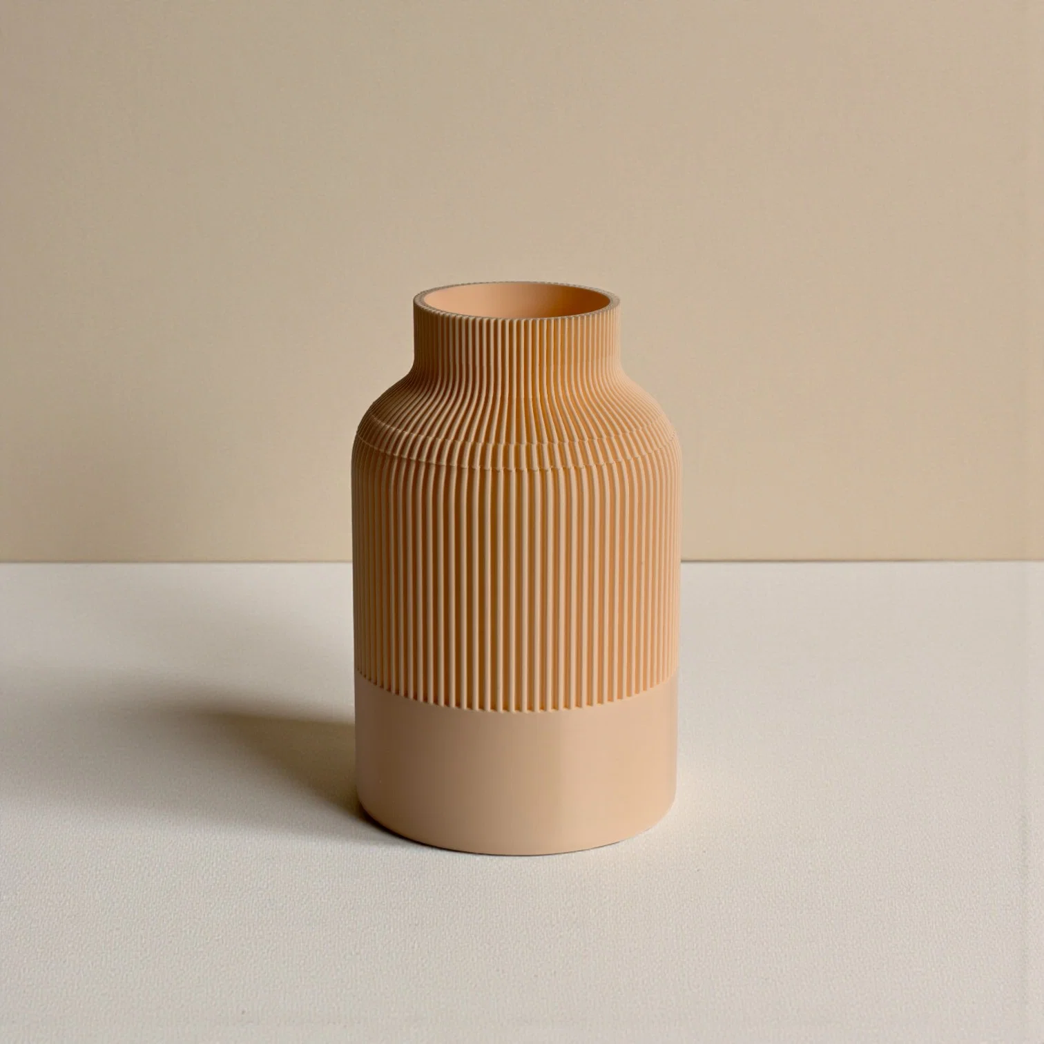 4 Inch Terracotta Clay Ribbed Flower Vase